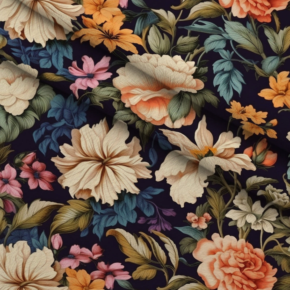 Antique Bouquet Pattern 7 Minky Fabric
