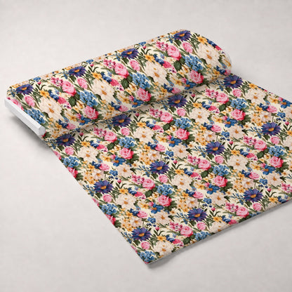 Antique Bouquet Pattern 8 Minky Fabric