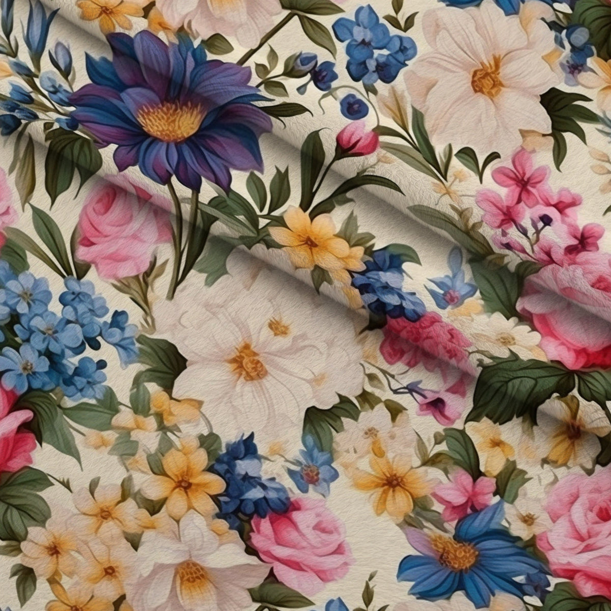 Antique Bouquet Pattern 8 Minky Fabric