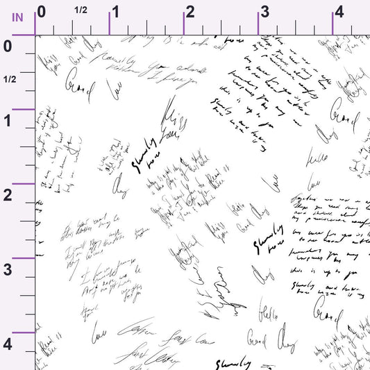 Antique Script Pattern 3 Minky Fabric