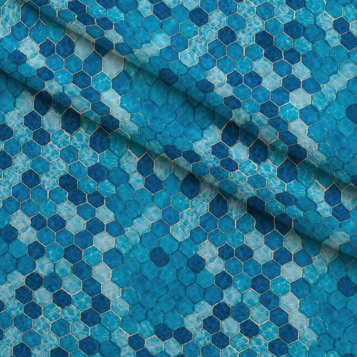 Aqua Currents Pattern 2 Minky Fabric