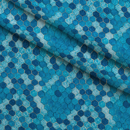 Aqua Currents Pattern 2 Minky Fabric