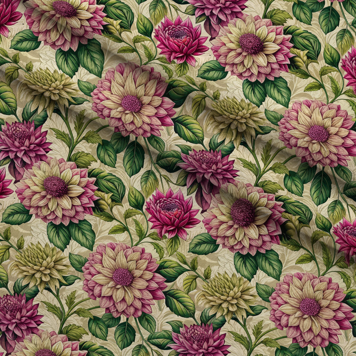 Art Nouveau Ahlias Pattern 1 Minky Fabric