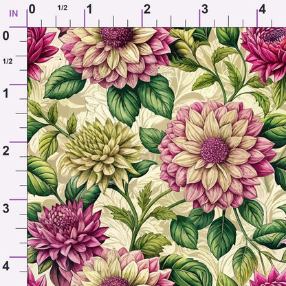 Art Nouveau Ahlias Pattern 1 Minky Fabric