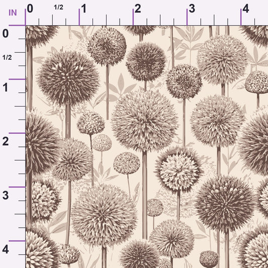 Art Nouveau Allium Flowers Pattern 1 Minky Fabric