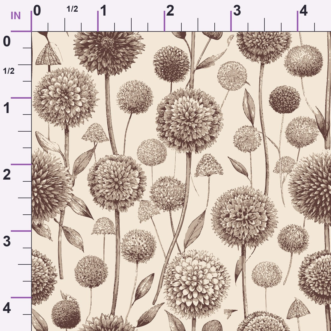 Art Nouveau Allium Flowers Pattern 2 Minky Fabric