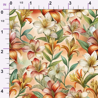Art Nouveau Alstroemerias Pattern 1 Minky Fabric