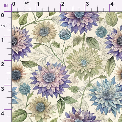 Art Nouveau Asters Pattern 1 Minky Fabric