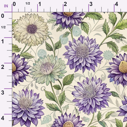 Art Nouveau Asters Pattern 2 Minky Fabric