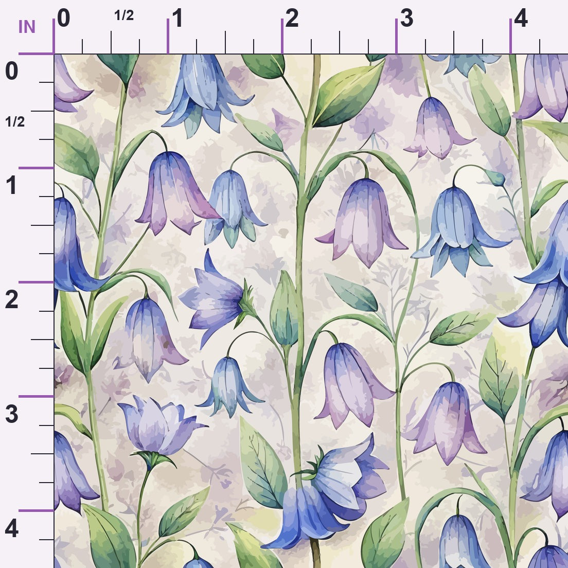 Art Nouveau Bellflowers Pattern 1 Minky Fabric