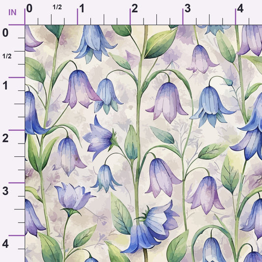 Art Nouveau Bellflowers Pattern 1 Minky Fabric