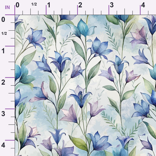 Art Nouveau Bellflowers Pattern 2 Minky Fabric