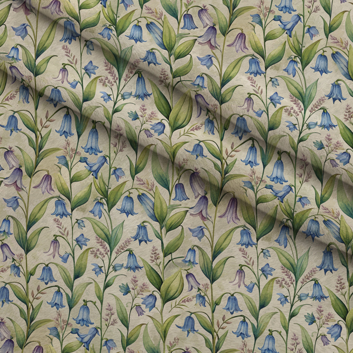 Art Nouveau Bluebells Pattern 1 Minky Fabric