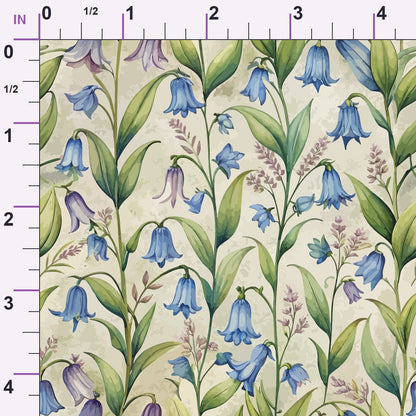 Art Nouveau Bluebells Pattern 1 Minky Fabric