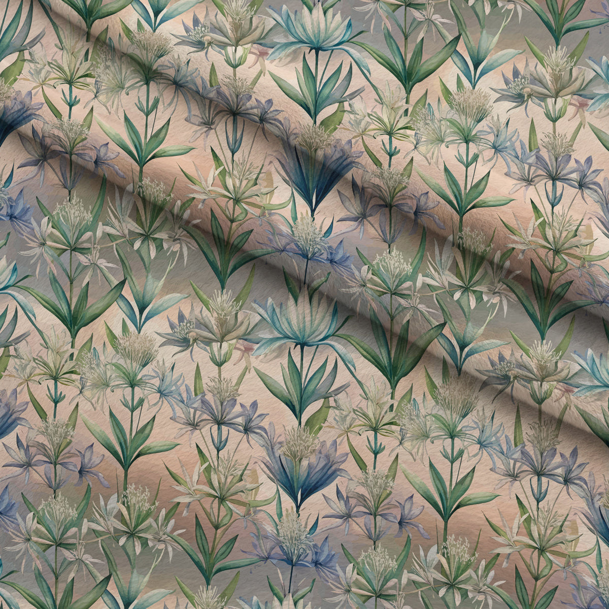 Art Nouveau Camassias Pattern 1 Minky Fabric