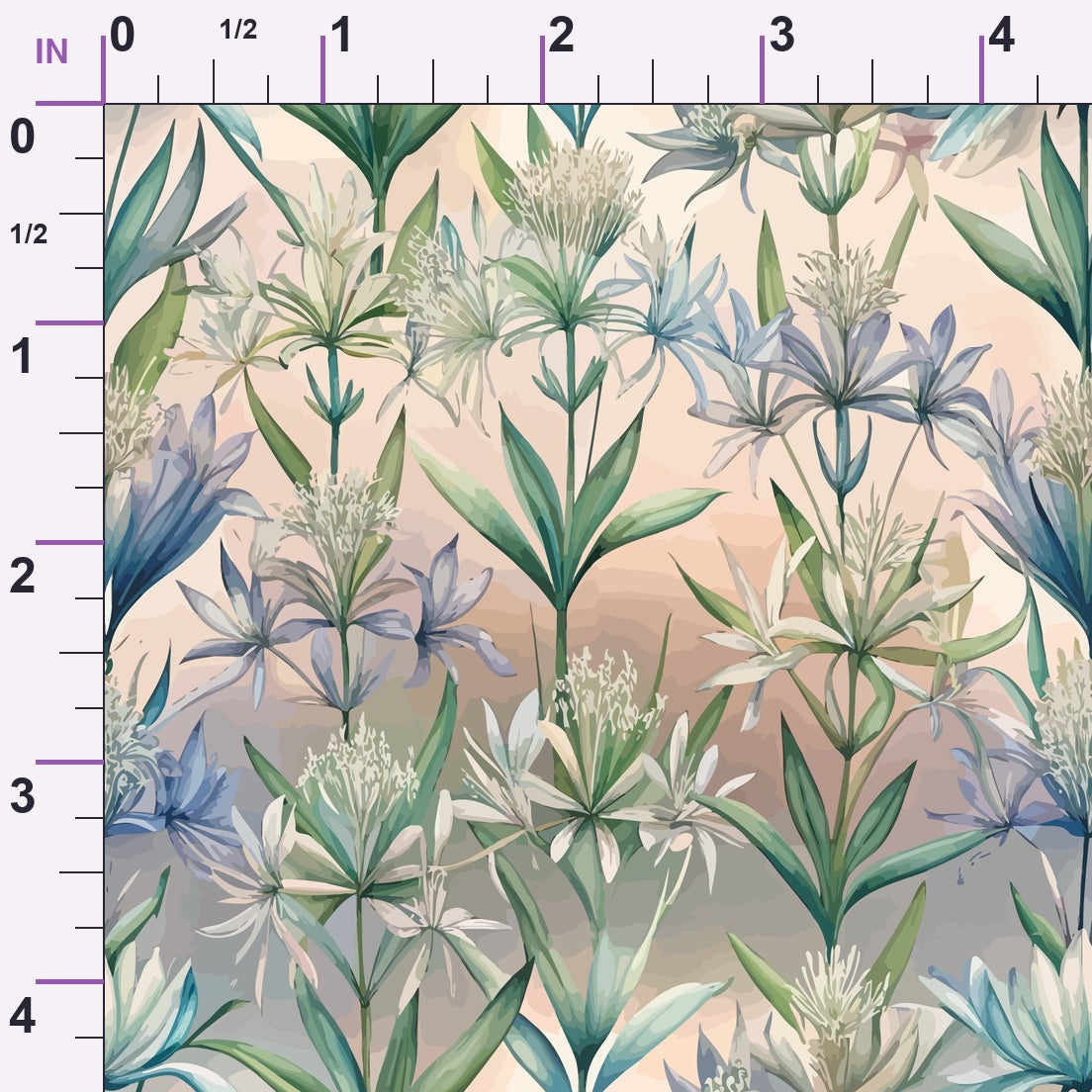 Art Nouveau Camassias Pattern 1 Minky Fabric