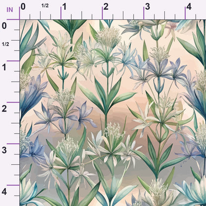 Art Nouveau Camassias Pattern 1 Minky Fabric