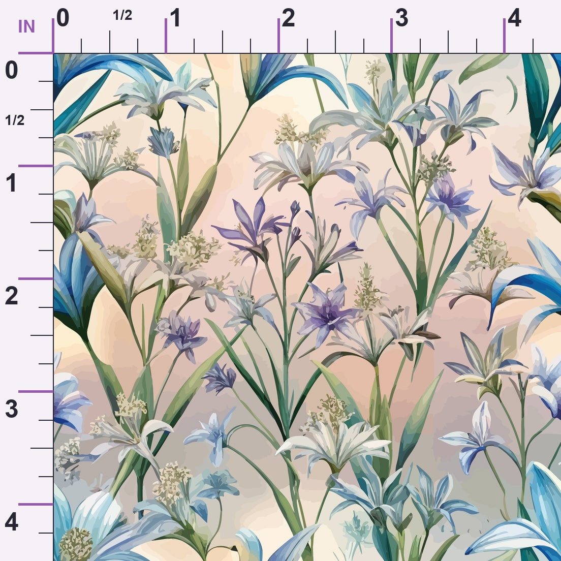 Art Nouveau Camassias Pattern 2 Minky Fabric