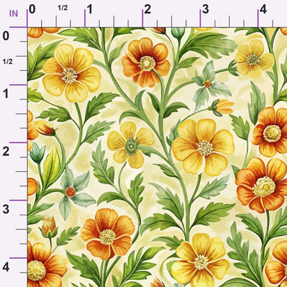 Art Nouveau Cinquefoils Pattern 1 Minky Fabric