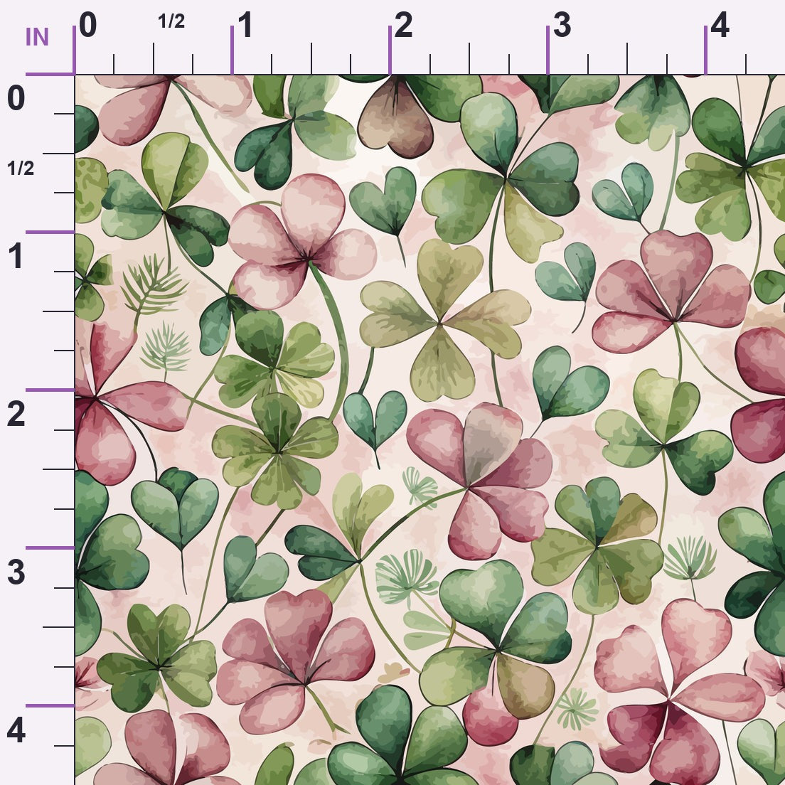 Art Nouveau Clovers Pattern 1 Minky Fabric