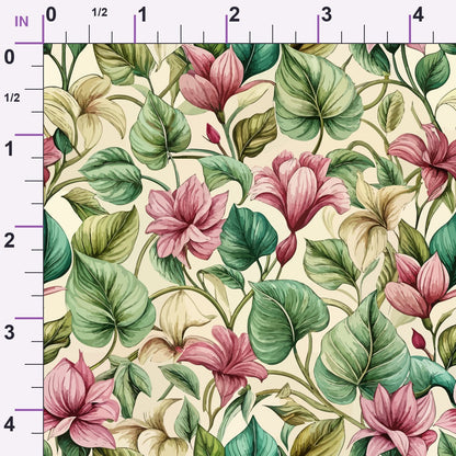 Art Nouveau Cyclamens Pattern 2 Minky Fabric