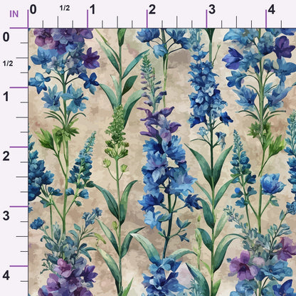 Art Nouveau Delphiniums Pattern 2 Minky Fabric