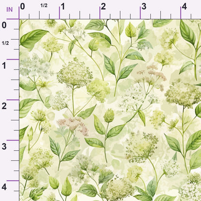Art Nouveau Elderflowers Pattern 1 Minky Fabric