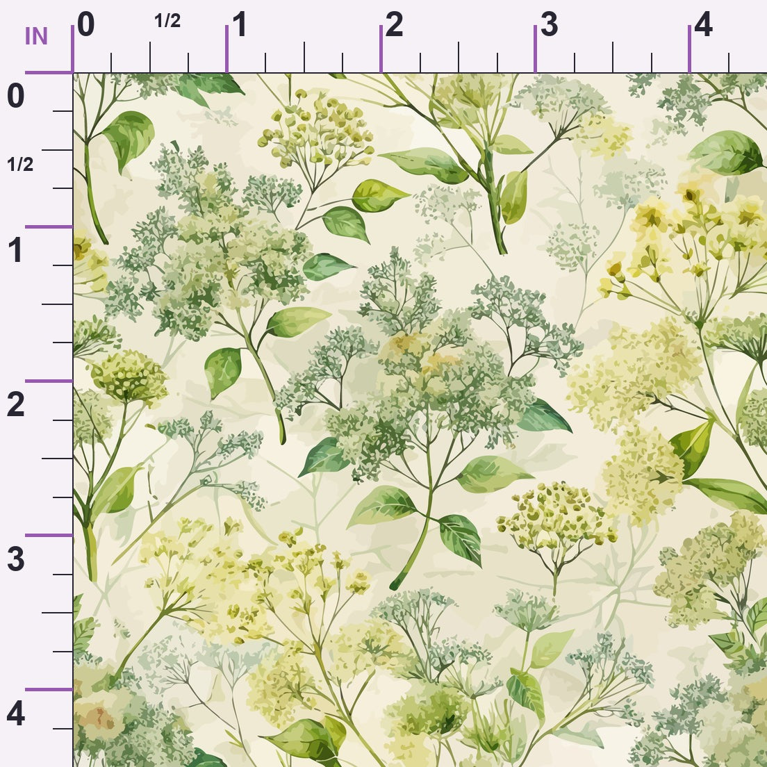 Art Nouveau Elderflowers Pattern 2 Minky Fabric
