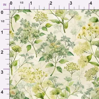 Art Nouveau Elderflowers Pattern 2 Minky Fabric