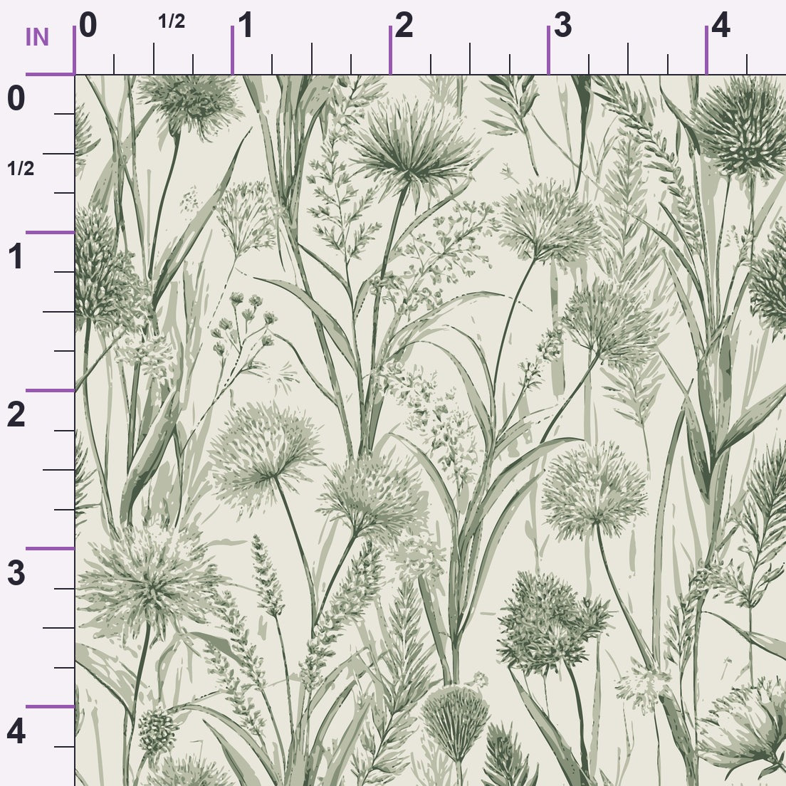 Art Nouveau Flowering Rush Pattern 2 Minky Fabric