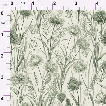 Art Nouveau Flowering Rush Pattern 2 Minky Fabric