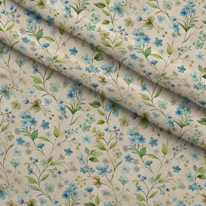 Art Nouveau Forget Me Nots Pattern 1 Minky Fabric