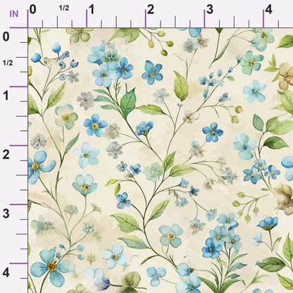 Art Nouveau Forget Me Nots Pattern 1 Minky Fabric