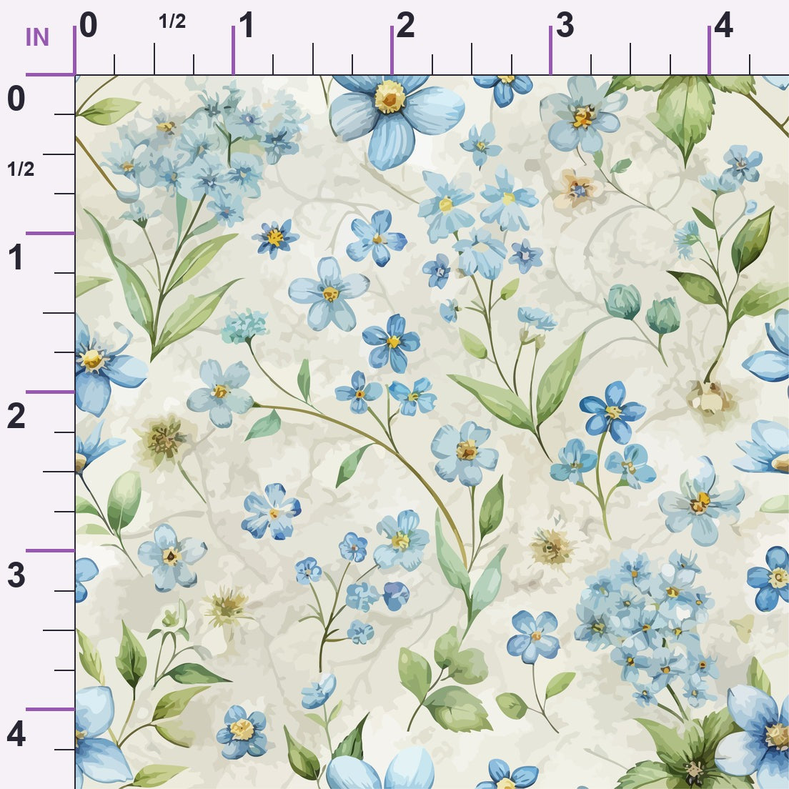 Art Nouveau Forget Me Nots Pattern 2 Minky Fabric