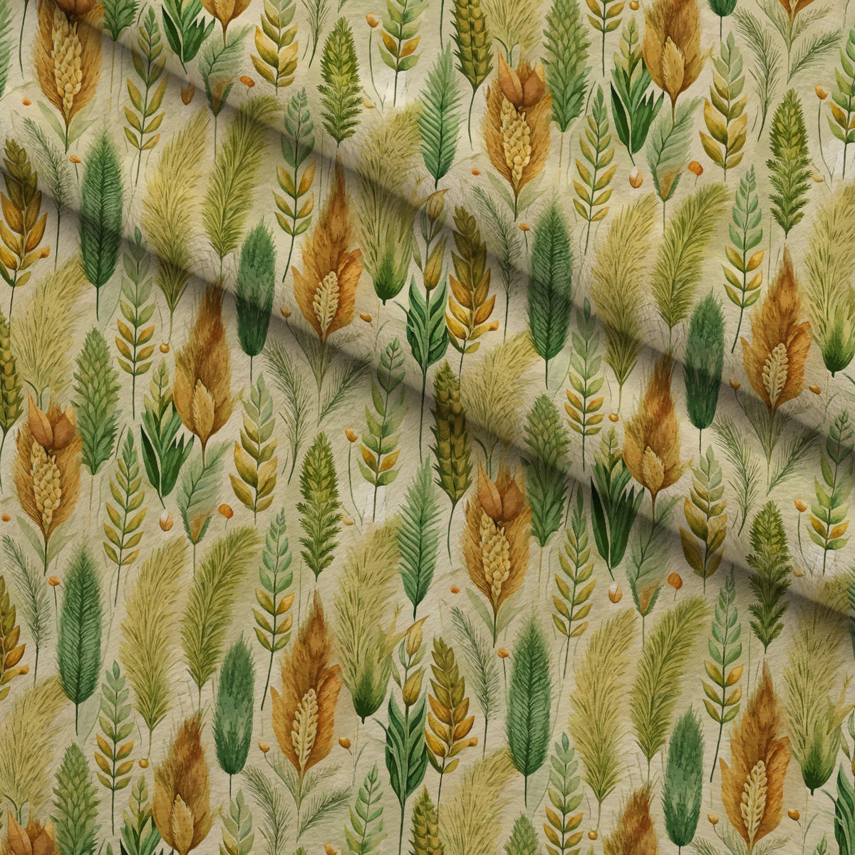 Art Nouveau Fox Tails Pattern 2 Minky Fabric