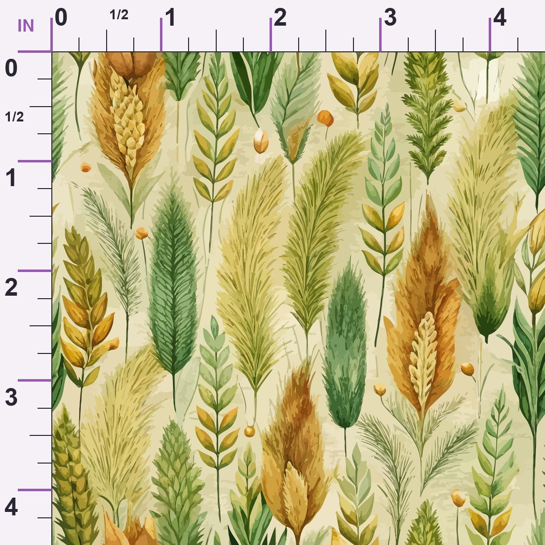 Art Nouveau Fox Tails Pattern 2 Minky Fabric