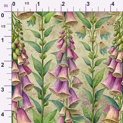 Art Nouveau Foxgloves Pattern 1 Minky Fabric