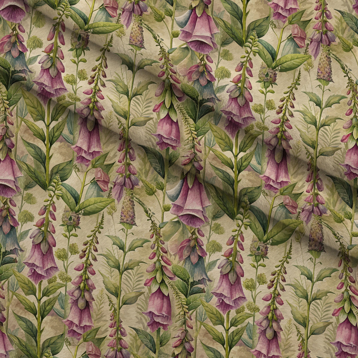 Art Nouveau Foxgloves Pattern 2 Minky Fabric
