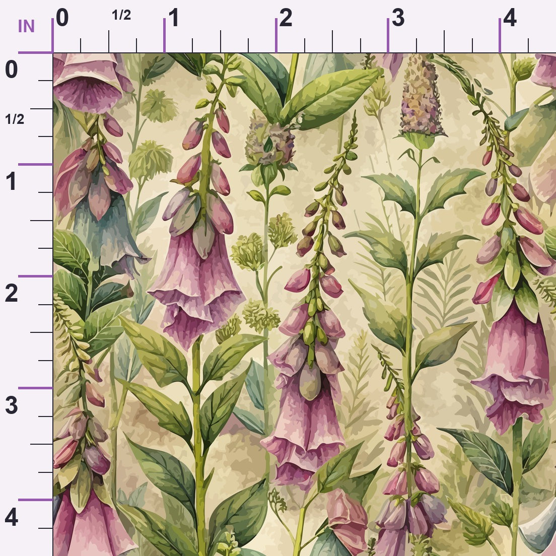 Art Nouveau Foxgloves Pattern 2 Minky Fabric