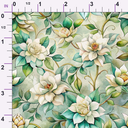 Art Nouveau Gardenias Pattern 2 Minky Fabric