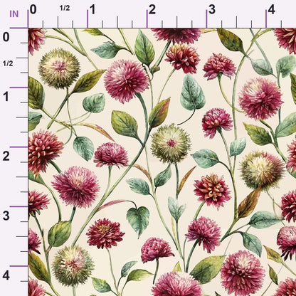 Art Nouveau Globe Amaranths Pattern 2 Minky Fabric