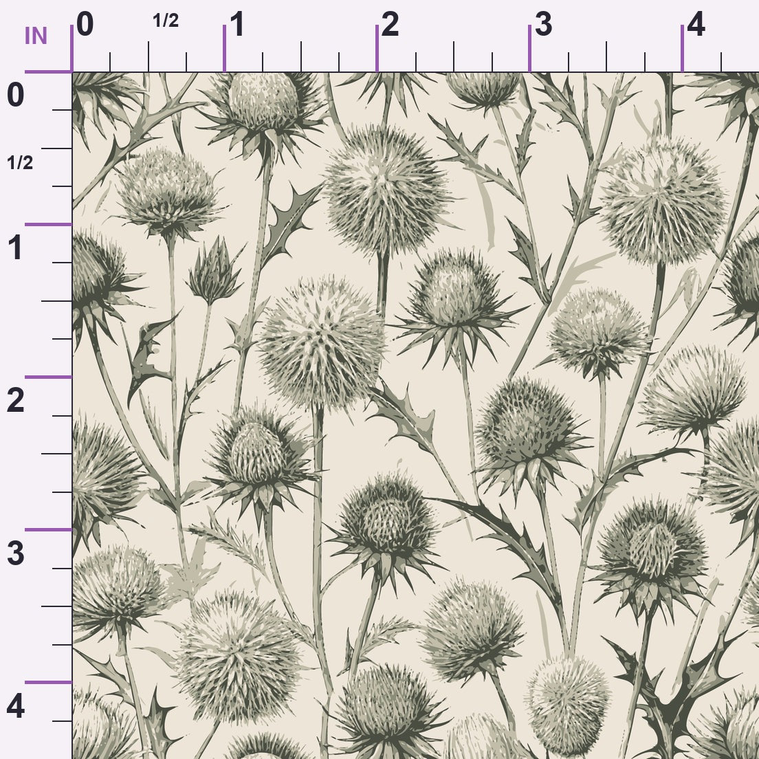 Art Nouveau Globe Thistles Pattern 1 Minky Fabric