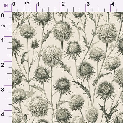 Art Nouveau Globe Thistles Pattern 1 Minky Fabric