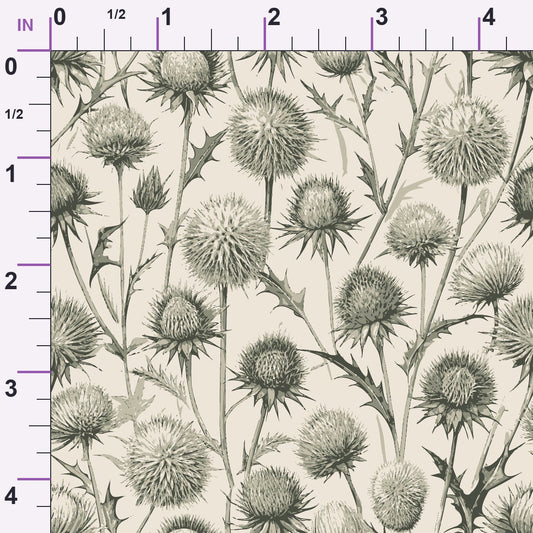 Art Nouveau Globe Thistles Pattern 1 Minky Fabric