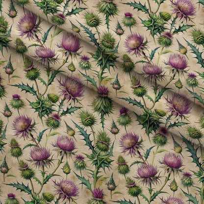 Art Nouveau Globe Thistles Pattern 2 Minky Fabric