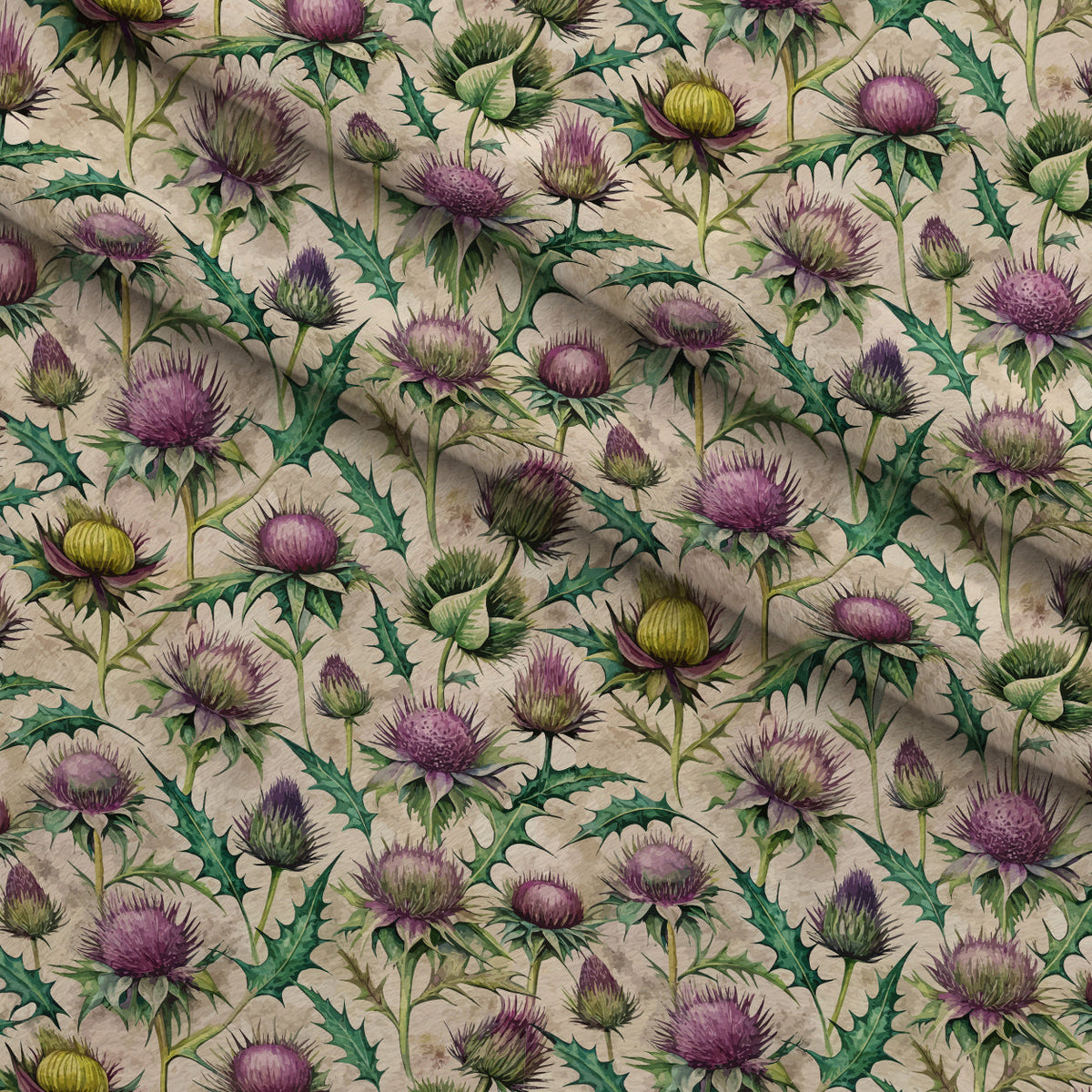 Art Nouveau Globe Thistles Pattern 3 Minky Fabric