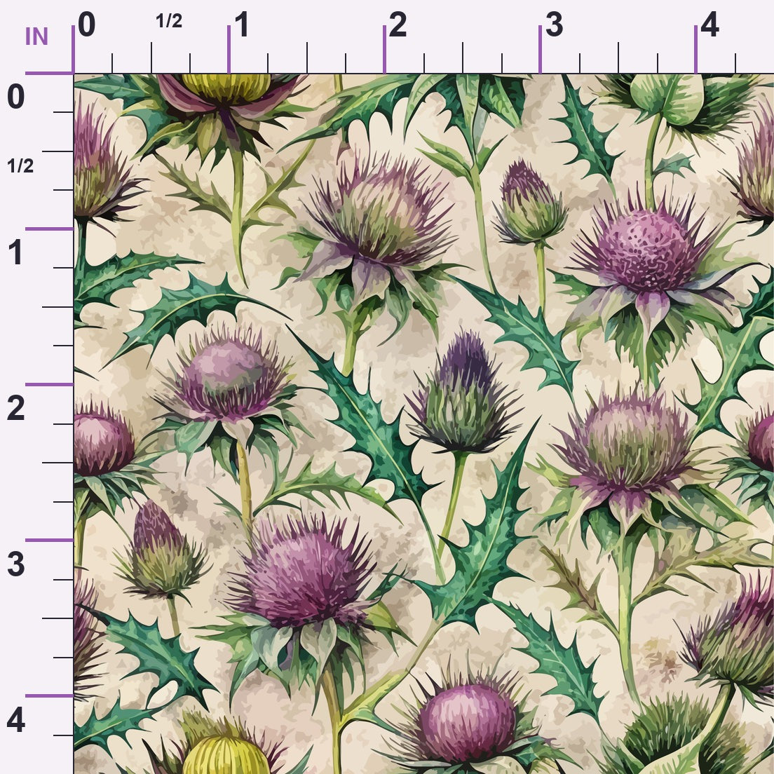 Art Nouveau Globe Thistles Pattern 3 Minky Fabric