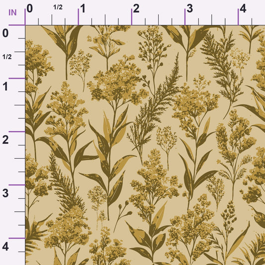 Art Nouveau Goldenrods Pattern 1 Minky Fabric