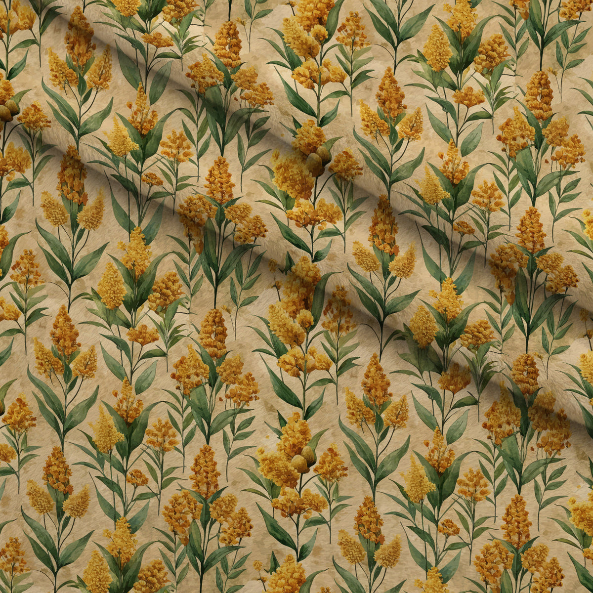 Art Nouveau Goldenrods Pattern 2 Minky Fabric