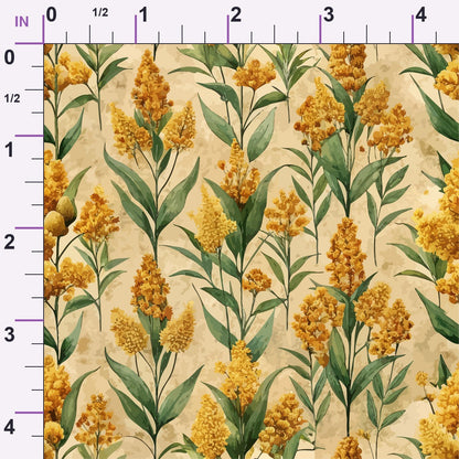 Art Nouveau Goldenrods Pattern 2 Minky Fabric
